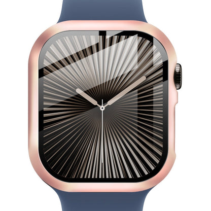 For Apple Watch Series 10/11 42mm imak Integrated Watch Case with Film(Rose Gold)