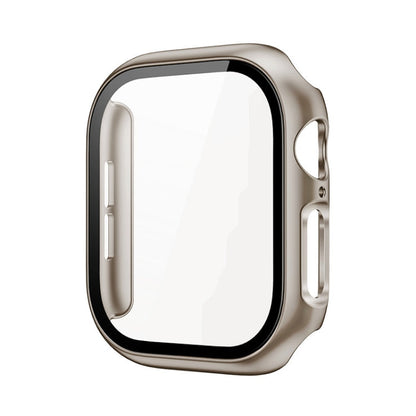 For Apple Watch Series 10/11 42mm imak Integrated Watch Case with Film(Titanium Gold)