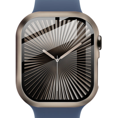 For Apple Watch Series 10/11 42mm imak Integrated Watch Case with Film(Titanium Gold)