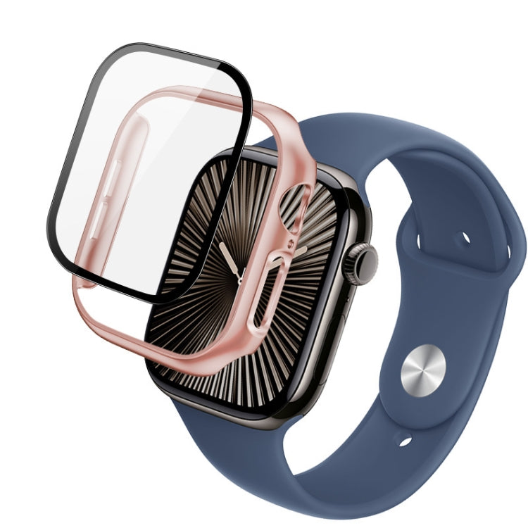 Pour Apple Watch Series 10/11 46mm, étui imak intégré avec film (or rose)
