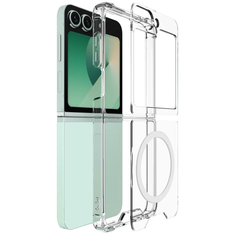 For Samsung Galaxy Z Flip6 / Flip7 FE IMAK Space Shield PC + TPU Airbag Shockproof MagSafe Phone Case(Transparent)