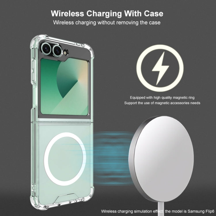 For Samsung Galaxy Z Flip6 / Flip7 FE IMAK Space Shield PC + TPU Airbag Shockproof MagSafe Phone Case(Transparent)