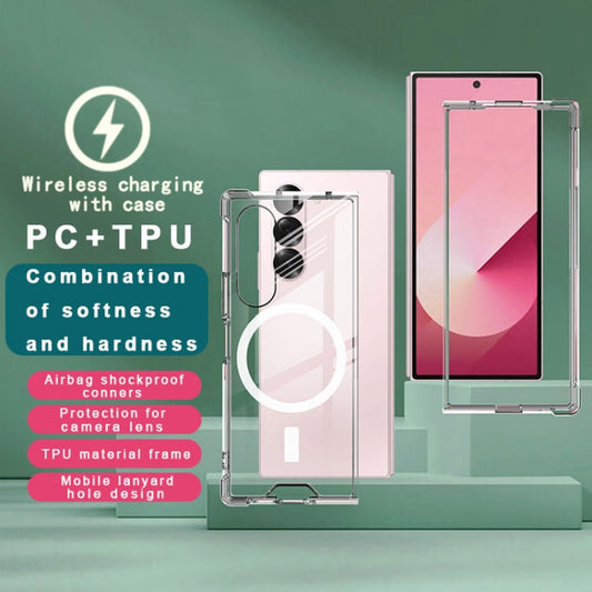 For Samsung Galaxy Z Fold6 IMAK Space Shield PC + TPU Airbag Shockproof MagSafe Phone Case(Transparent)