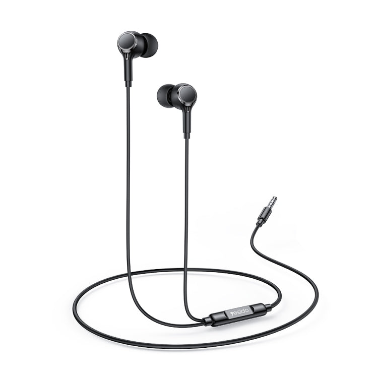 Écouteurs filaires intra-auriculaires Yesido YH53 3,5 mm, longueur : 1,2 m (noir)