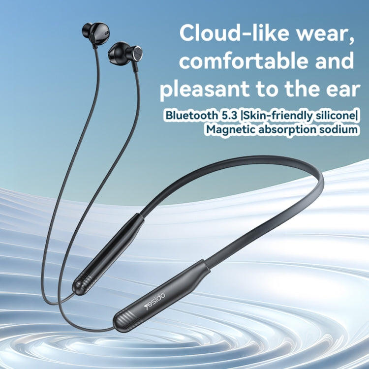 Yesido YSP20 Magnetic Neckband Wireless Bluetooth Earphone(Black)