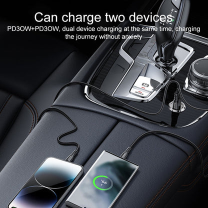 Chargeur de voiture mini alliage de zinc Yesido Y69 PD30W double USB-C / Type-C (gris métal)