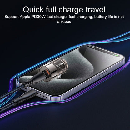 Chargeur de voiture mini alliage de zinc Yesido Y69 PD30W double USB-C / Type-C (gris métal)