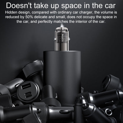 Chargeur de voiture mini alliage de zinc Yesido Y69 PD30W double USB-C / Type-C (gris métal)