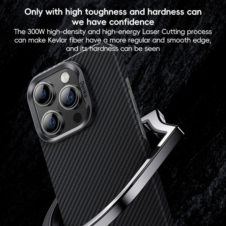 For iPhone 16 Benks Classic Kevlar 600D Fiber MagSafe Phone Case(Black)