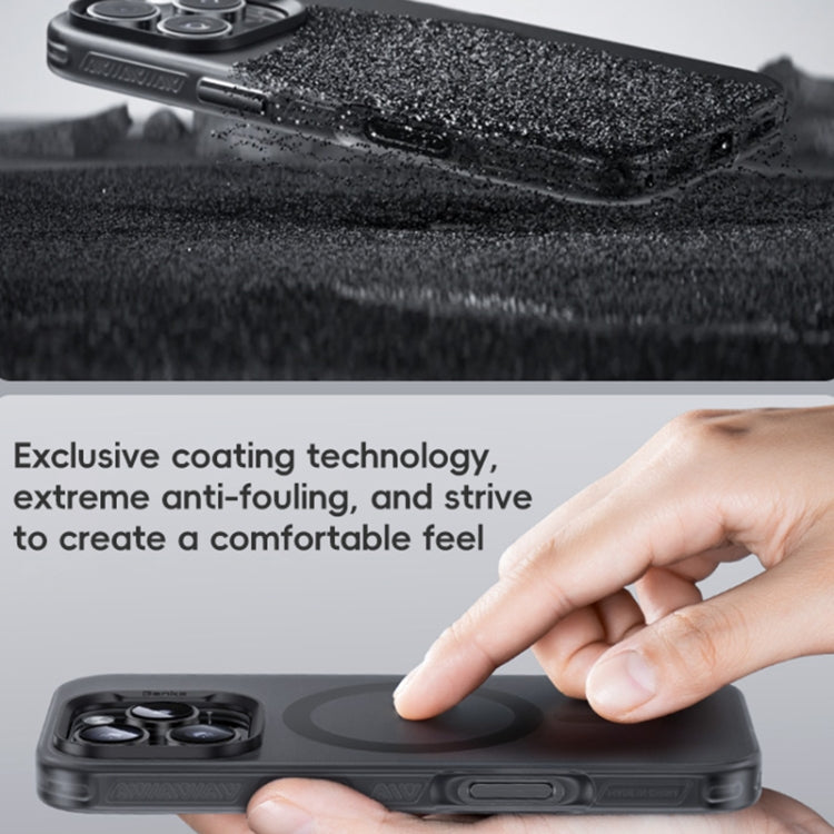 Pour iPhone 16 Coque de téléphone antichoc magnétique Benks Frosted MagSafe (Noir)
