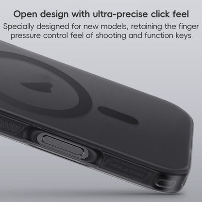 Pour iPhone 16 Coque de téléphone antichoc magnétique Benks Frosted MagSafe (Noir)