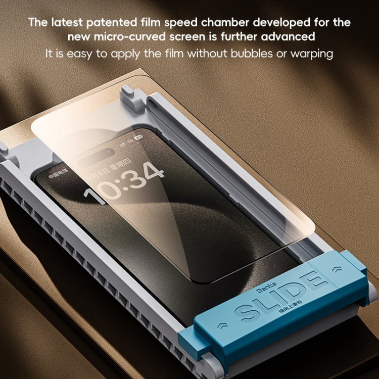 For iPhone 16 Pro Benks Black Gold Series 3D Heat Bending Full Glue Full Coverage HD Tempered Film
