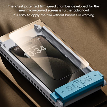 For iPhone 16 Pro Benks Black Gold Series 3D Heat Bending Full Glue Full Coverage HD Tempered Film