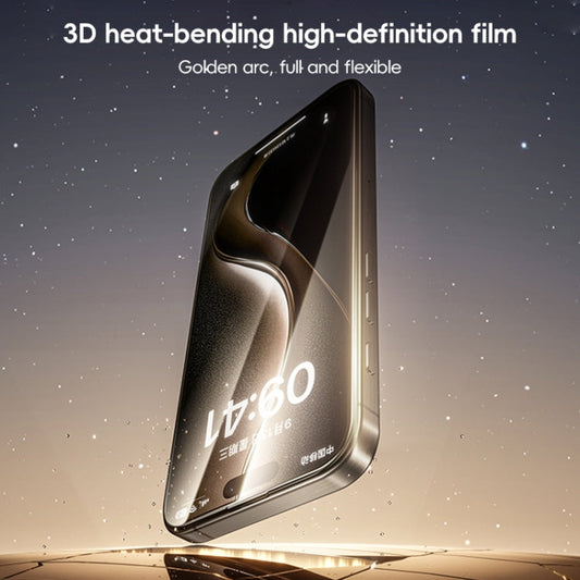 For iPhone 16 Pro Benks Black Gold Series 3D Heat Bending Full Glue Full Coverage HD Tempered Film