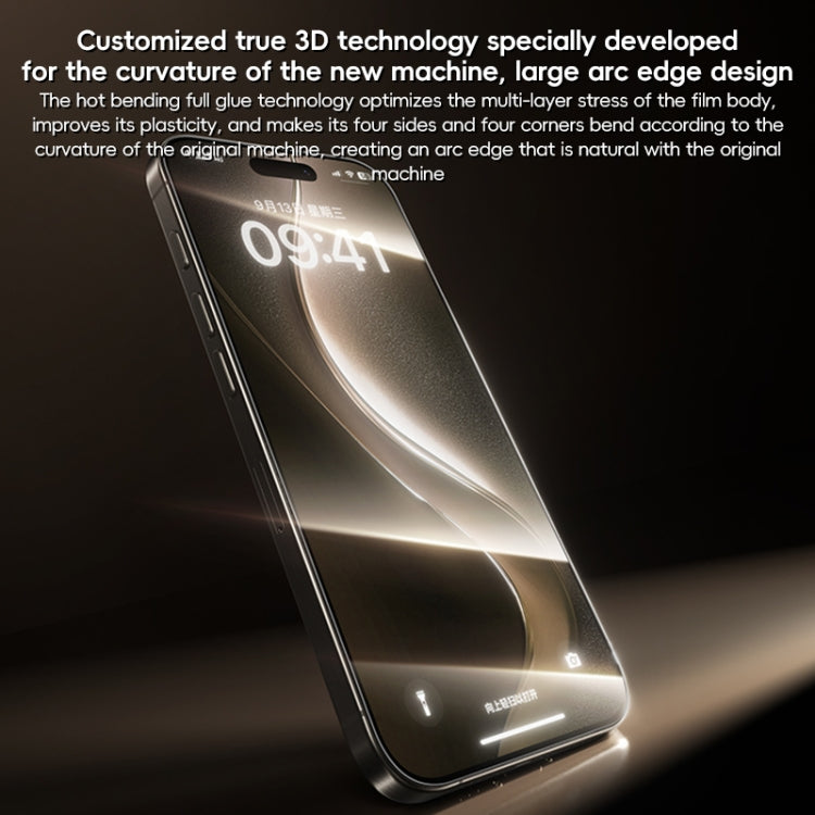 For iPhone 16 Benks Black Gold Series 3D Heat Bending Full Glue Full Coverage HD Tempered Film