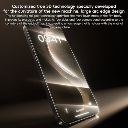 For iPhone 16 Benks Black Gold Series 3D Heat Bending Full Glue Full Coverage HD Tempered Film