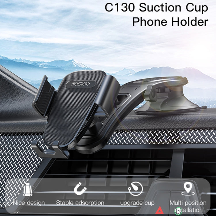 Yesido C130 Car Dashboard Suction Cup Type Mobile Phone Holder(Black)