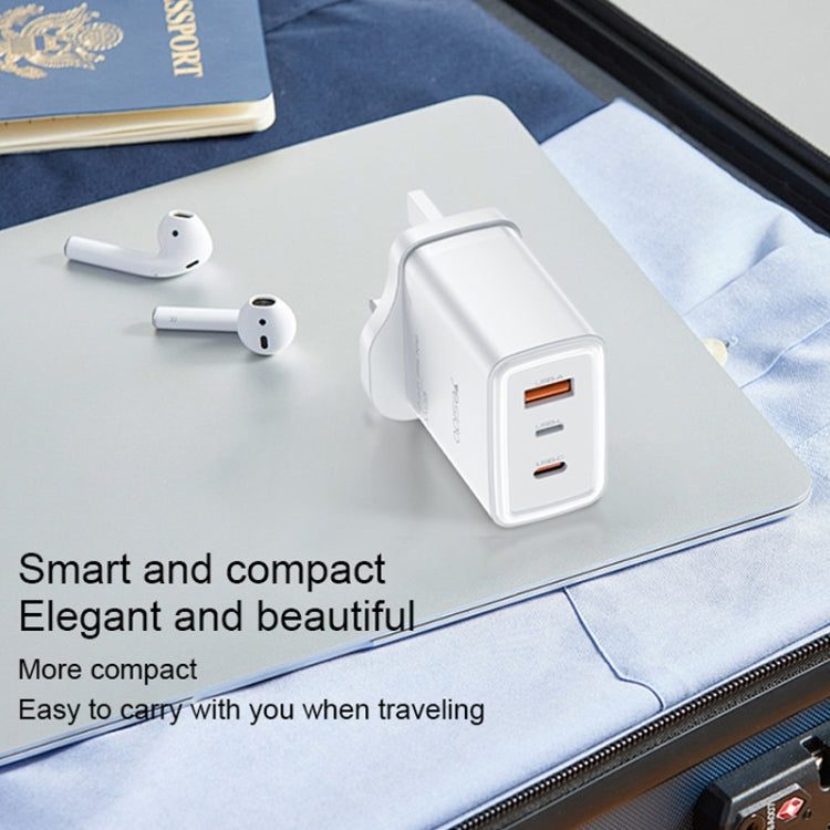 Chargeur rapide GaN Yesido YC89 65W Type-C, USB, 8 broches inversées avec câble Type-C vers 8 broches (prise britannique)