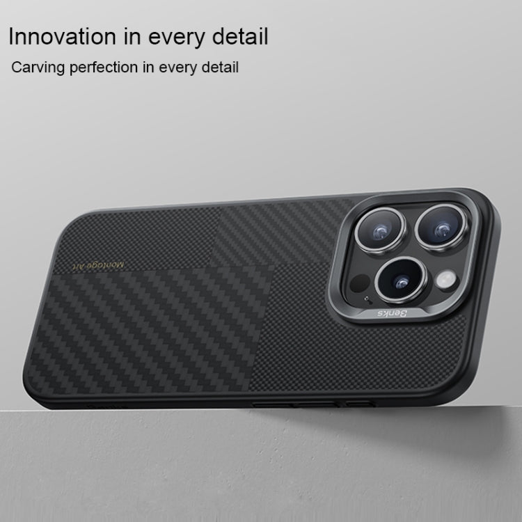 Pour iPhone 16 Pro Max Benks Montage MagSafe Coque de téléphone en fibre de Kevlar (Noir)