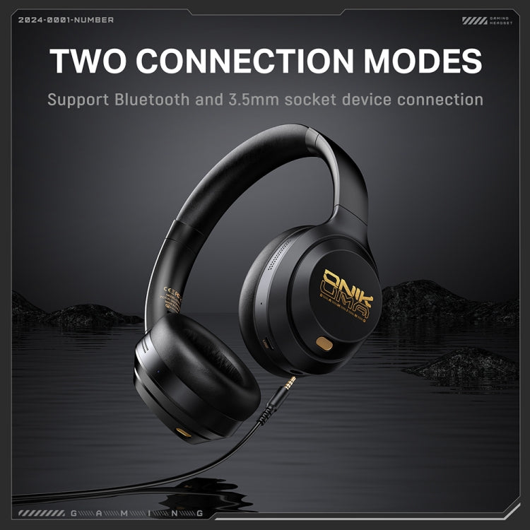 ONIKUMA GT811 Head-mounted Dual Noise Reduction Wireless Bluetooth Earphone(Black)