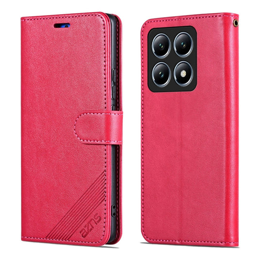 For Xiaomi 14T AZNS Sheepskin Texture Flip Leather Phone Case(Red)