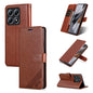 Pour Xiaomi 14T Pro Étui de téléphone en cuir à rabat texture peau de mouton AZNS (marron)