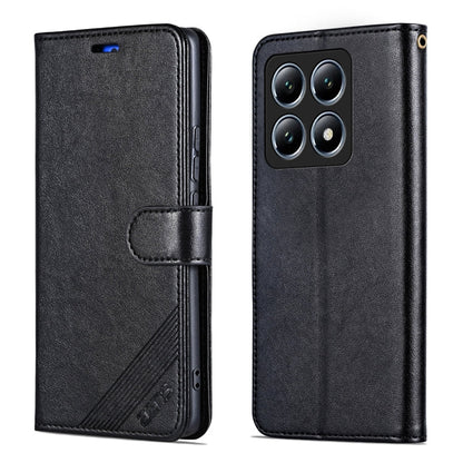For Xiaomi 14T Pro AZNS Sheepskin Texture Flip Leather Phone Case(Black)