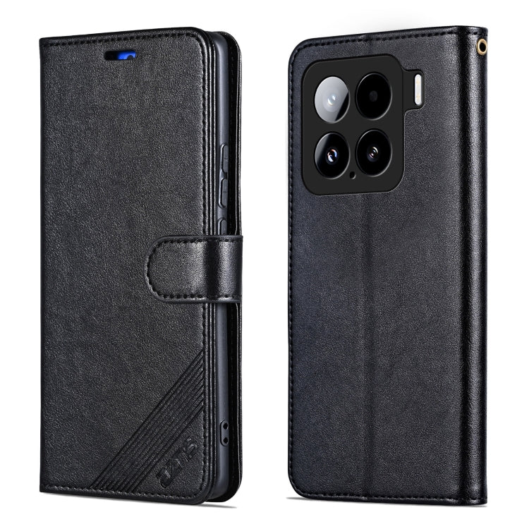For Xiaomi 15 AZNS Sheepskin Texture Flip Leather Phone Case(Black)