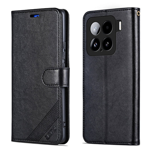 For Xiaomi 15 AZNS Sheepskin Texture Flip Leather Phone Case(Black)