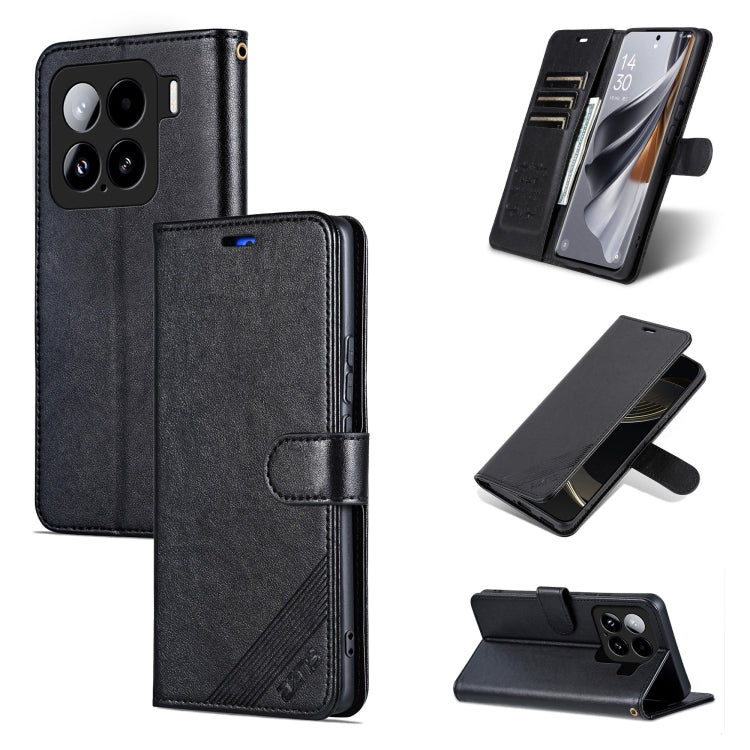 For Xiaomi 15 AZNS Sheepskin Texture Flip Leather Phone Case(Black)