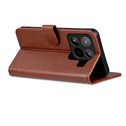 For Xiaomi 15 Pro AZNS Sheepskin Texture Flip Leather Phone Case(Brown)