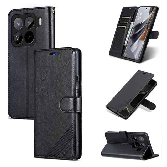 For Xiaomi 15 Pro AZNS Sheepskin Texture Flip Leather Phone Case(Black)