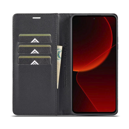 For Xiaomi 14T Pro LC.IMEEKE Carbon Fiber Texture Flip Leather Phone Case(Horizontal Black)