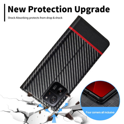 For Xiaomi 14T Pro LC.IMEEKE Carbon Fiber Texture Flip Leather Phone Case(Horizontal Black)