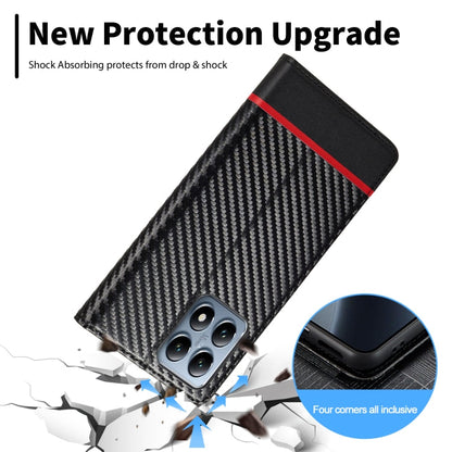 For Xiaomi 14T LC.IMEEKE Carbon Fiber Texture Flip Leather Phone Case(Horizontal Black)