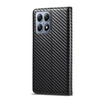 For Xiaomi 14T LC.IMEEKE Carbon Fiber Texture Flip Leather Phone Case(Vertical Black)