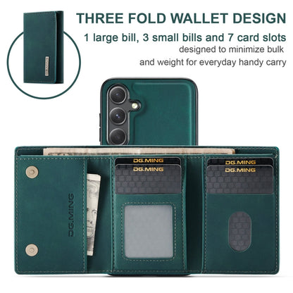 For Samsung Galaxy S24 FE 5G DG.MING M1 Series 3-Fold Multi Card Wallet + Magnetic Phone Case(Green)