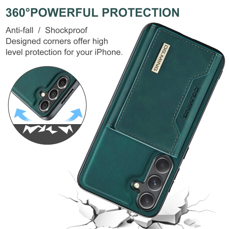For Samsung Galaxy S24 FE 5G DG.MING M2 Series 3-Fold Multi Card Bag + Magnetic Phone Case(Green)