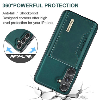 For Samsung Galaxy S24 FE 5G DG.MING M2 Series 3-Fold Multi Card Bag + Magnetic Phone Case(Green)