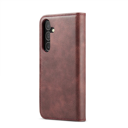 For Samsung Galaxy S24 FE 5G DG.MING Crazy Horse Texture Detachable Magnetic Leather Case(Red)