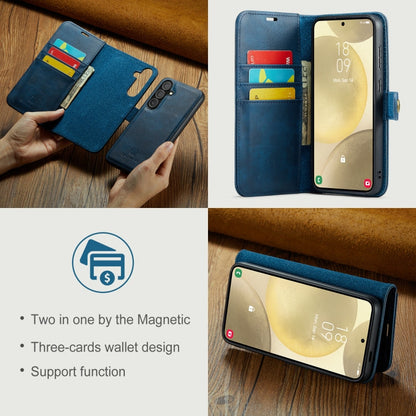 For Samsung Galaxy S24 FE 5G DG.MING Crazy Horse Texture Detachable Magnetic Leather Case(Blue)