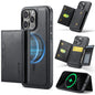 For iPhone 15 Pro Max MAGKING K2 Series MagSafe RFID Card Bag Detachable Phone Case(Black)