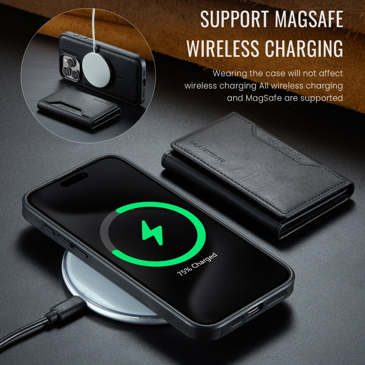 For iPhone 15 Pro Max MAGKING K2 Series MagSafe RFID Card Bag Detachable Phone Case(Black)