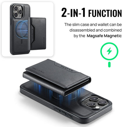For iPhone 15 Pro Max MAGKING K2 Series MagSafe RFID Card Bag Detachable Phone Case(Black)