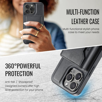 For iPhone 15 Pro Max MAGKING K2 Series MagSafe RFID Card Bag Detachable Phone Case(Black)