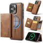 For iPhone 15 Pro Max MAGKING K2 Series MagSafe RFID Card Bag Detachable Phone Case(Brown)