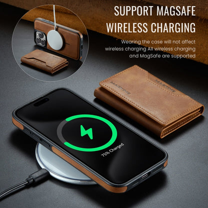 For iPhone 15 Pro Max MAGKING K2 Series MagSafe RFID Card Bag Detachable Phone Case(Brown)