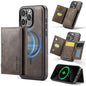 For iPhone 15 Pro Max MAGKING K2 Series MagSafe RFID Card Bag Detachable Phone Case(Coffee)