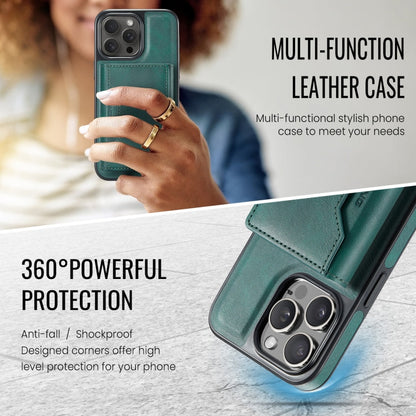 For iPhone 15 Pro Max MAGKING K2 Series MagSafe RFID Card Bag Detachable Phone Case(Green)