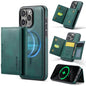 For iPhone 15 Pro Max MAGKING K2 Series MagSafe RFID Card Bag Detachable Phone Case(Green)